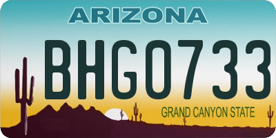 AZ license plate BHG0733
