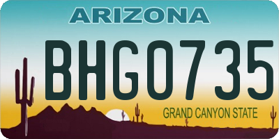 AZ license plate BHG0735