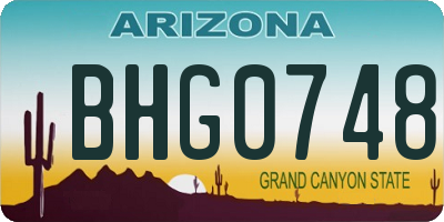 AZ license plate BHG0748