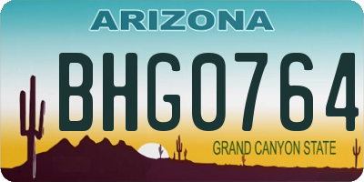 AZ license plate BHG0764