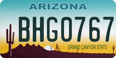AZ license plate BHG0767