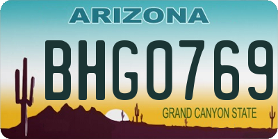 AZ license plate BHG0769