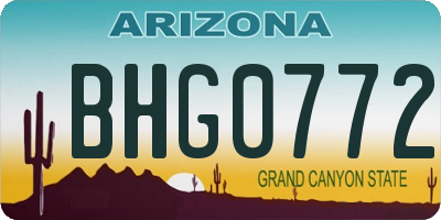 AZ license plate BHG0772