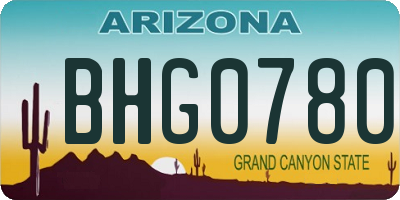 AZ license plate BHG0780