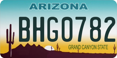 AZ license plate BHG0782