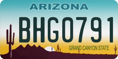 AZ license plate BHG0791