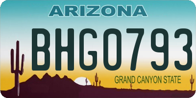 AZ license plate BHG0793