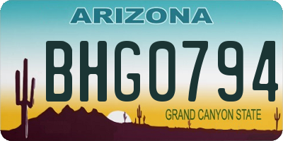 AZ license plate BHG0794