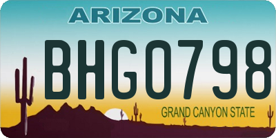 AZ license plate BHG0798