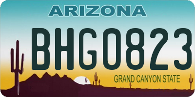AZ license plate BHG0823