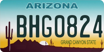 AZ license plate BHG0824