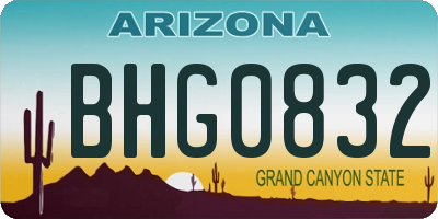 AZ license plate BHG0832