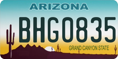 AZ license plate BHG0835