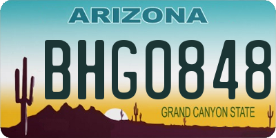 AZ license plate BHG0848