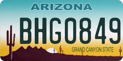 AZ license plate BHG0849