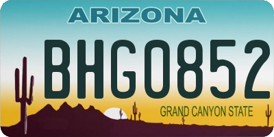 AZ license plate BHG0852