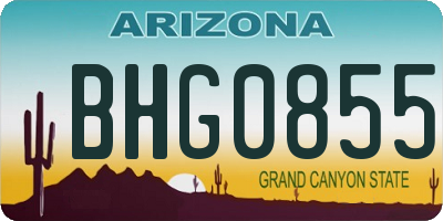 AZ license plate BHG0855