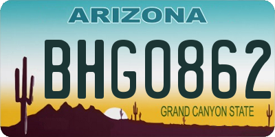 AZ license plate BHG0862