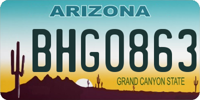 AZ license plate BHG0863