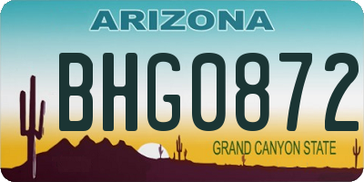 AZ license plate BHG0872