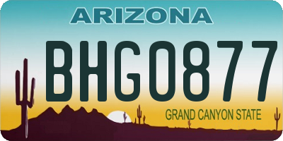 AZ license plate BHG0877