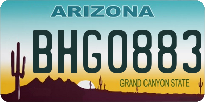 AZ license plate BHG0883