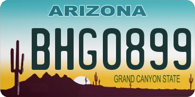AZ license plate BHG0899