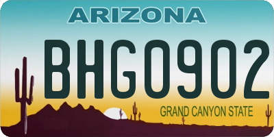 AZ license plate BHG0902