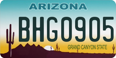 AZ license plate BHG0905