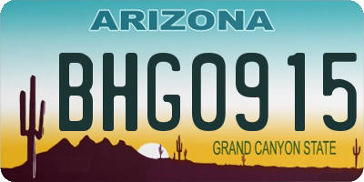 AZ license plate BHG0915