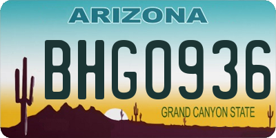 AZ license plate BHG0936