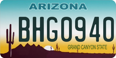 AZ license plate BHG0940