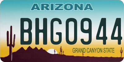 AZ license plate BHG0944