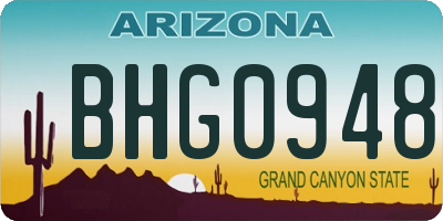 AZ license plate BHG0948