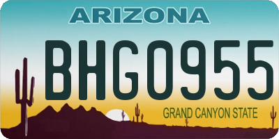 AZ license plate BHG0955