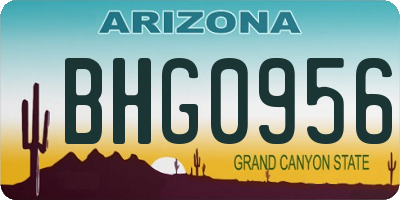 AZ license plate BHG0956