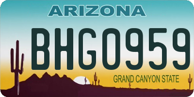AZ license plate BHG0959