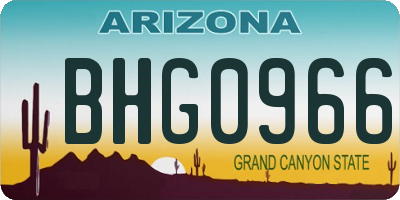 AZ license plate BHG0966