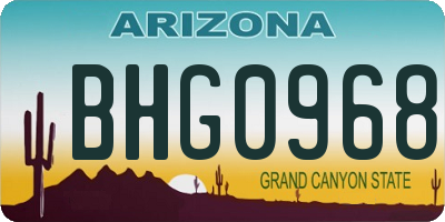 AZ license plate BHG0968