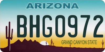 AZ license plate BHG0972