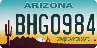 AZ license plate BHG0984