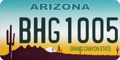 AZ license plate BHG1005