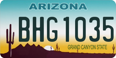AZ license plate BHG1035