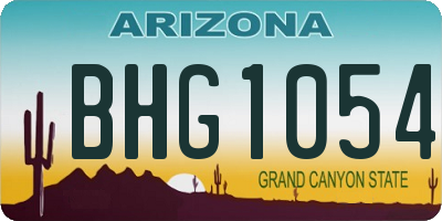 AZ license plate BHG1054