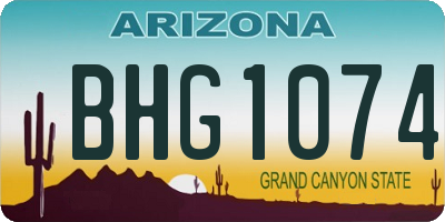 AZ license plate BHG1074