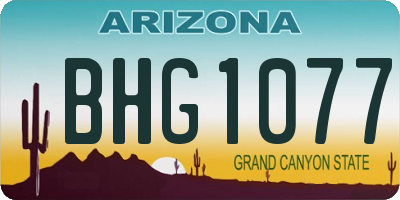 AZ license plate BHG1077