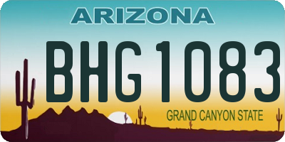 AZ license plate BHG1083