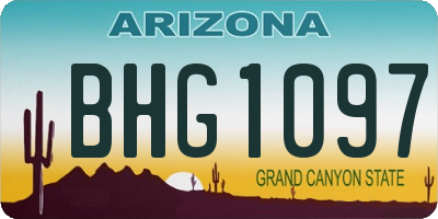 AZ license plate BHG1097