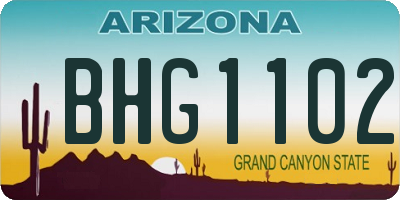 AZ license plate BHG1102