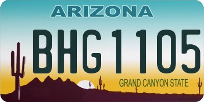 AZ license plate BHG1105